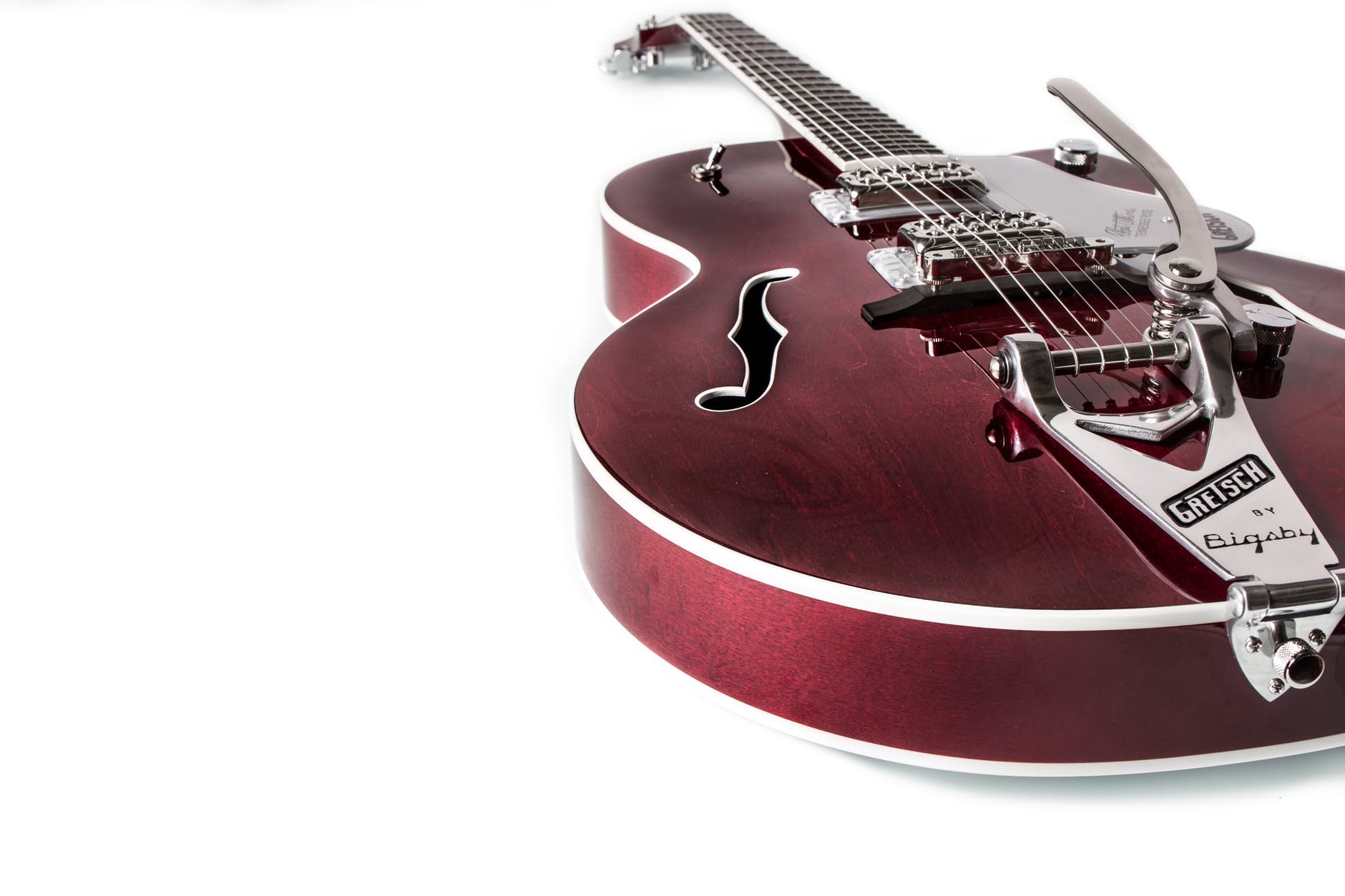 an electric guitar that has a vibrato bar