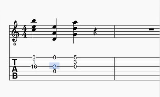 a guitar tabulature or writing system for guitar music