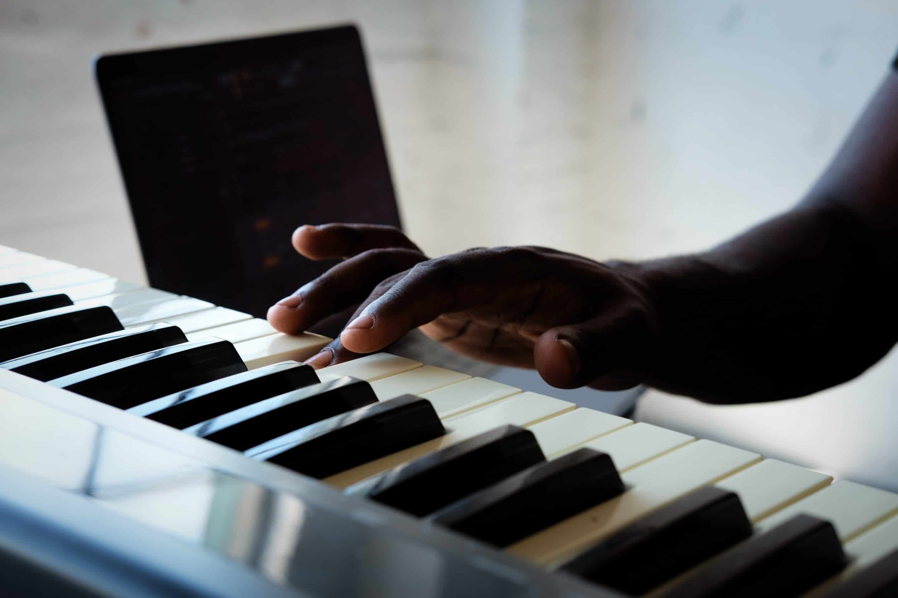 a person playing a piano